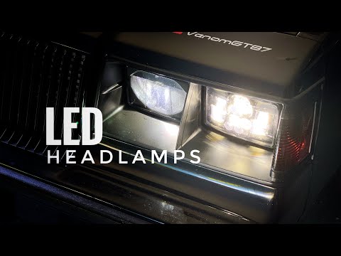 GM G-body 4x6 LED Headlamp vs stock comparison.