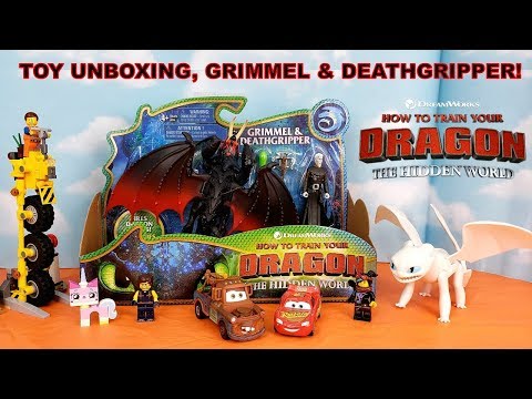 How To Train Your Dragon 3 Hidden World "Grimmel & Deathgripper" Toy Set, Light Fury & Lego Movie 2