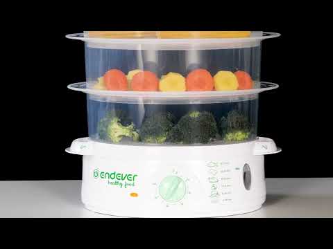 Миниатюра изображения товара Пароварка стационарная Endever Vita-175 (белый/зеленый)