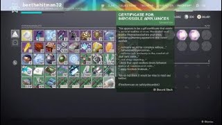 Destiny 2 Certificate For Impossible Appliances