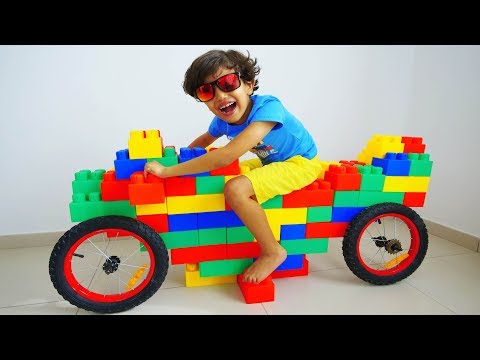 Jessy and Miles pretend play with motor bike !!! w/ Mcqueen and Friends