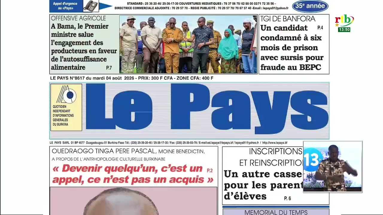 Revue de Presse 04 août 2026