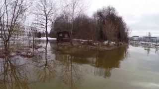 preview picture of video 'Flood waters around Alpen-Adria Universität Klagenfurt'