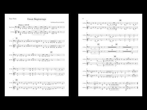 Great Beginnings (E flat Tuba part) by Michael Kamuf