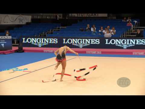 Olga BOGDANOVA (EST) 2015 Rhythmic Worlds Stuttgart - Qualifications Ribbon