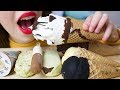 ASMR CORNETTO KING CONE PISTACHIO BLACK ICE CREAM CRUNCHY Eating Sounds No Talking