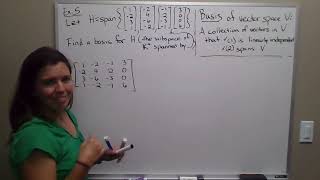 Find a basis for span of vectors