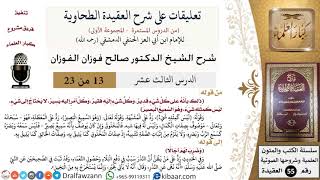 صورة 13 من 23|تعليقات على شرح العقيدة الطحاوية|ليس كمثله شيء|صالح الفوزان|العقيدة|كبار العلماء