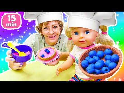 Puppen Videos Kompilation - Play Doh Knete für Kinder mit Nicole und Baby Born. Kinder Atelier