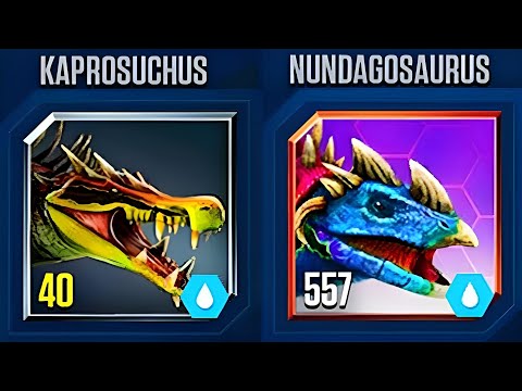 KAPROSUCHUS VS NUNDAGOSAURUS UNLOCKED KAPROSUCHUS MAX LV 40 | JURASSIC WORLD THE GAME