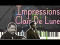 Erroll Garner plays Claude Debussy - Impressions [Clair De Lune] 1949 (Jazz Piano Ballad Synthesia)