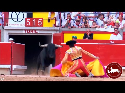 A porta gayola, Andrés Roca Rey, segundo toro, Feria de San Fermín, Pamplona 13-07-2023