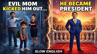 Evil Step Mom Kicked Him Out ...Now He's a President | Slow English Listening Practice Story |