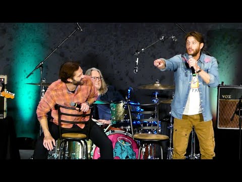 2023 SPNNola Jared and Jensen Main panel Road So Far Road Ahead / Supernatural New Orleans