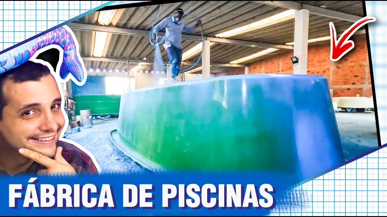 Como é FABRICADA UMA PISCINA de fibra de vidro - Tour pela Fábrica