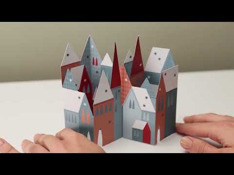 Winter Village Holiday Pop-Up Cards - Set of 8