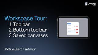 Mobile Sketch Tutorial: Workspace Tour - top bar, bottom toolbar, and saved canvases