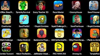 Sprunki,Spranky Survival,Hide In The Backrooms,Among Us,Jail Breaker,Temple Run,Save The Girl,Race M