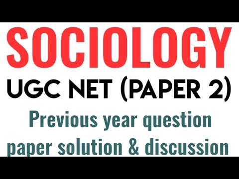 NET Sociology (Paper 2) || Previous year question paper discussion & solution || (Part-1)