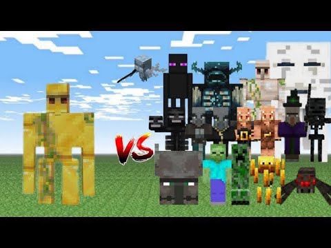 Golden Golem Vs Every Mobs in Minecraft (Minecraft Mob Battle) Minecraft Bedrock Edition