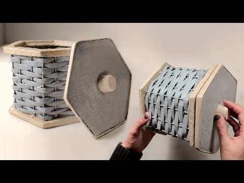 DIY Wicker Basket From Cardboard and Newspapers | DIY Recycled Newspaper Basket/Box | Quick & Easy