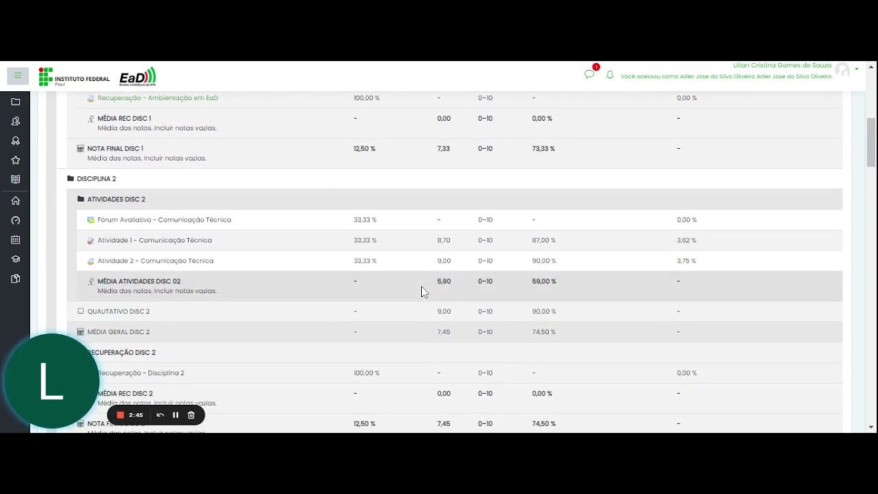 Aula 13: Acompanhamento de notas