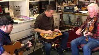 Rob Ickes, Trey Hensley, and Byron Berline - “Big Mon” live from the Double Stop Fiddle Shop