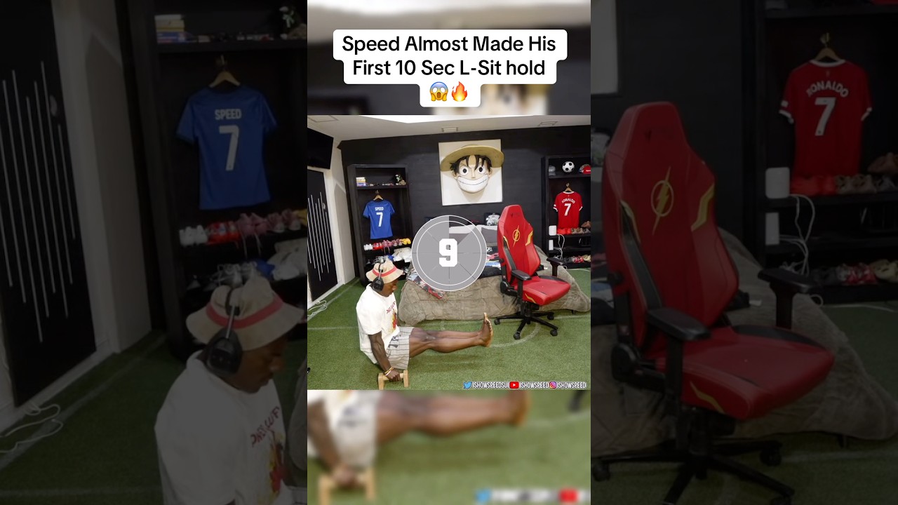 Speed almost had it… #ishowspeed #speed #lsit #hold #10 #seconds #clip #stream #viral #strong