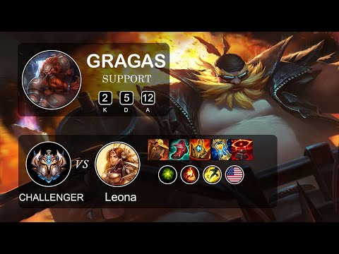 Support Gragas vs Leona - LOL NA Challenger - Patch 11.17