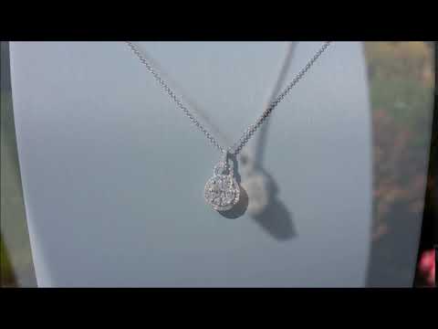 Simon G.  Round Halo Diamond Cluster Pendant with Simon Set Diamonds