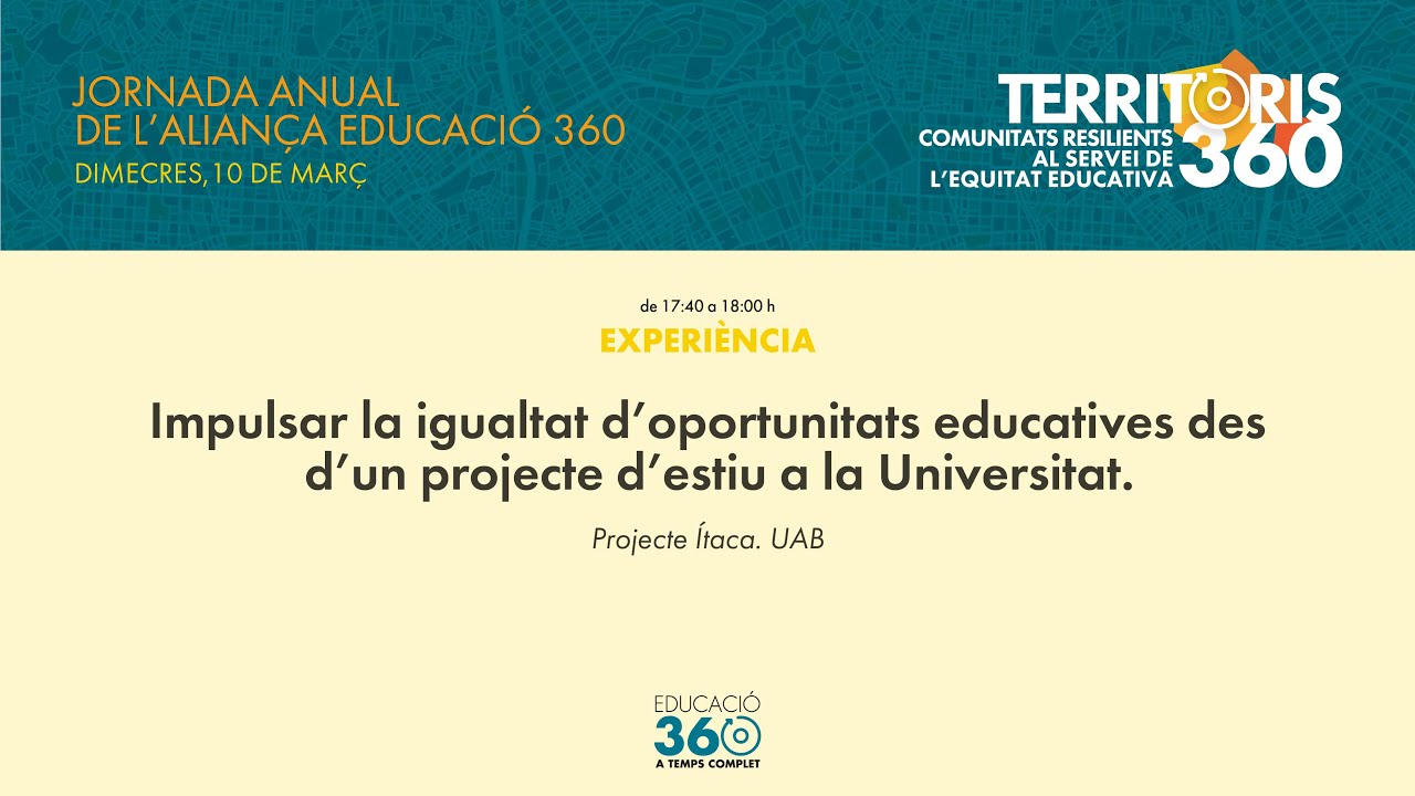 Impulsar la igualtat d'oportunitats educatives des d'un projecte d'estiu a la Universitat.