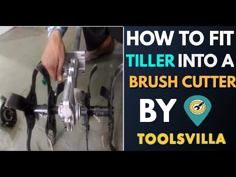 How to fit tiller & weeder attachment into a brush cutter ma...