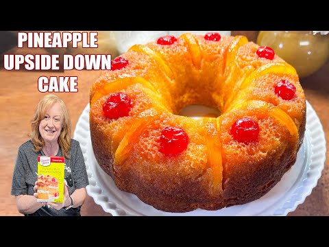 PINEAPPLE UPSIDE DOWN CAKE Made Easy Using Box Cake Mix