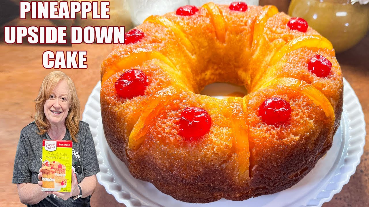 PINEAPPLE UPSIDE DOWN CAKE Made Easy Using Box Cake Mix