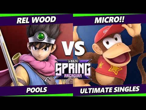 Spring Arcadian - Rel Wood (Hero) Vs. Micro!! (Steve, Diddy Kong) Smash Ultimate - SSBU