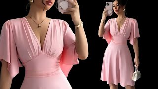 ✅ Drape‑Style Bodice Pattern Tutorial ✂️| Sewing a Flowy V‑Neck Dress Step by Step