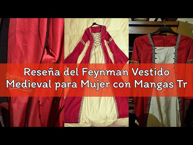 Vídeo relacionado con Feynman Vestido Medieval para Mujer con Mangas Trompeta, Estilo Medieval Victoriano, Vestido Largo renacentista, gótico. para Carnaval, Halloween, Fiestas de Princesas, Disfraz, Verde, M