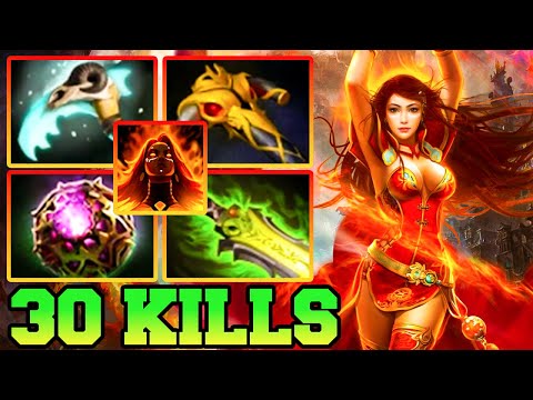 Lina Dota 2 Mid Carry With 30 Kills Pro Gameplay Build Guide 7.34