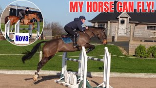 CAMERON RIDES INSEY & NOVA MAKES PROGRESS || Showjumping lesson vlog