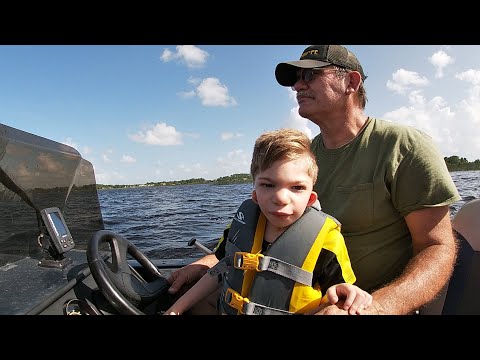 His grandpa gave him a boat!
