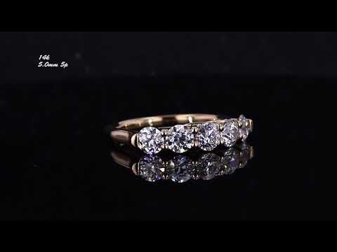 3.75 MM Diamond Ring/ Five Round Diamond Ring / Eternity Ring/ Lab-Grown Diamond Ring