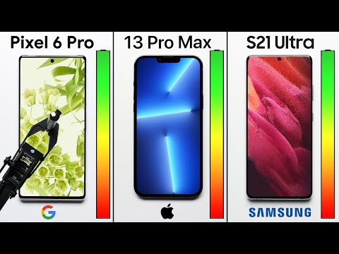 Google Pixel 6 Pro vs. iPhone 13 Pro Max vs. Galaxy S21 Ultra Battery Test