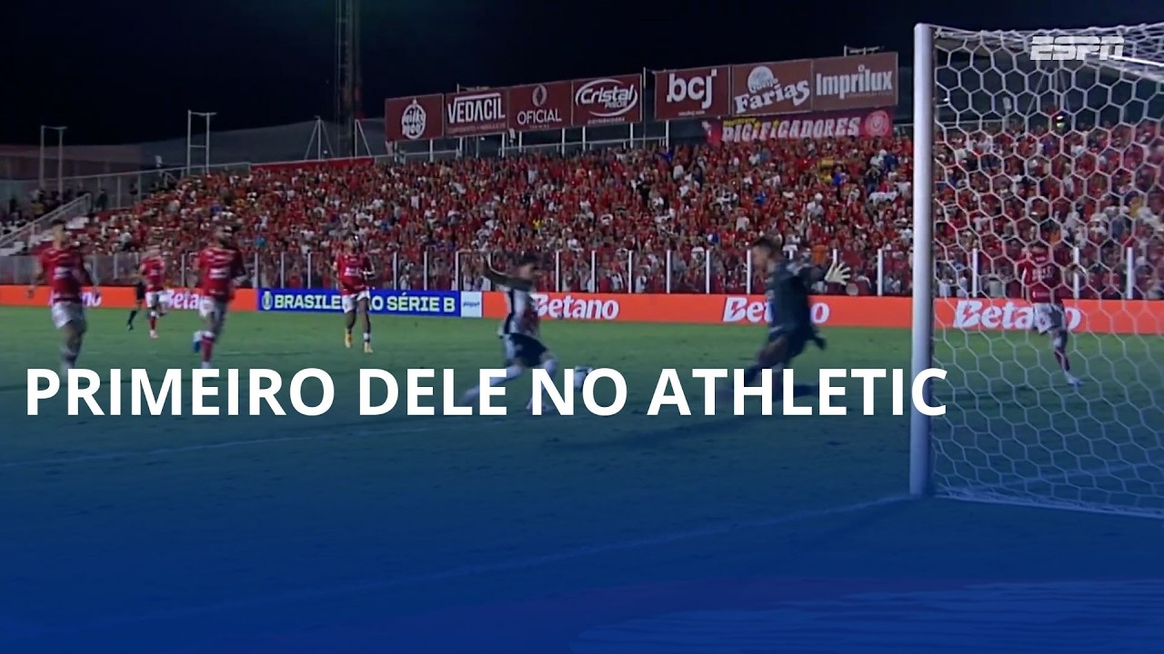 Primeiro dele no Athletic. Emprestado pelo Santa, Bruninho faz gol decisivo