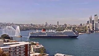Queen Anne arriving & departing Sydney Harbour 28 Feb-1 March 2025