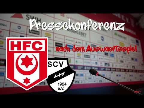 26. Spieltag 2022/23: SC Verl - Hallescher FC | Pressekonferenz nach dem Spiel
