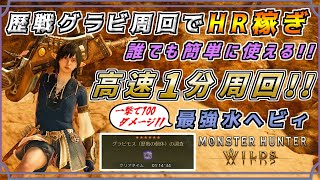 歴戦グラビ周回でHR稼ぎ！！誰でも簡単に1分周回できる最強水属性ヘビィ！！  [モンスターハンタ ーワイルズ(MHWILDS)]