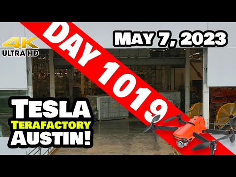 A PEEK INTO CYBER-PRODUCTION AREA! - Tesla Gigafactory Austin 4K  Day 1019 - 5/7/23 - Tesla Texas
