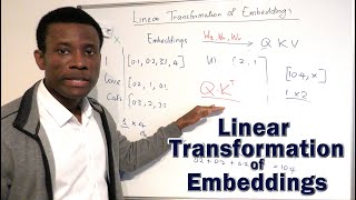 Linear Transformation of Embedding Vectors to Queries, Keys and Values - Simplified