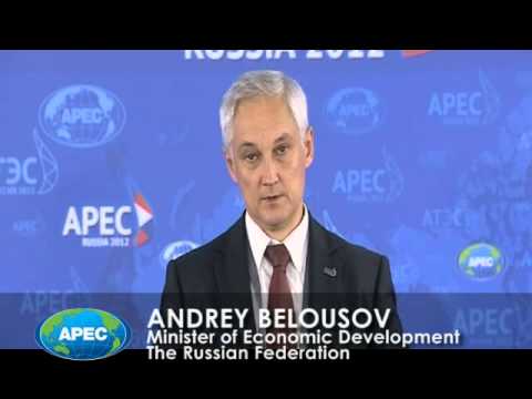Russian Minister of Economic Development, Andrey Belousov, opens AMM 2012 press conference