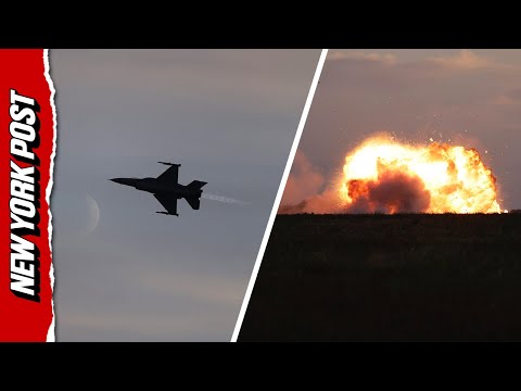 Shocking Footage of F-16 Fighter Jet Crashing During Polish Airshow Rehearsal